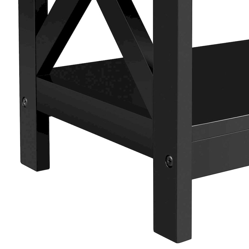 Console 3 niveaux avec prise de courant intégrée – Blanc / Gris / Espresso / Noir, Simple