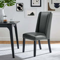 Chaise de salle à manger en cuir vegan avec clous décoratifs – Gris / Fauve, Style classique, Unitaire