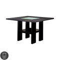 Table de salle à manger LED lumineuse hauteur comptoir – Noire, style contemporain, 4 places