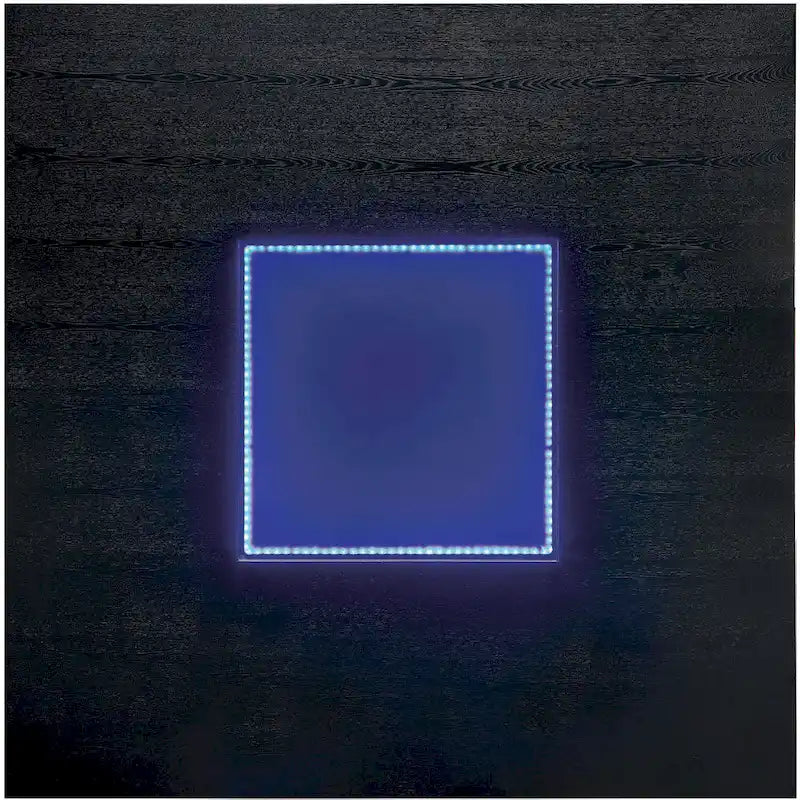 Table de salle à manger LED lumineuse hauteur comptoir – Noire, style contemporain, 4 places