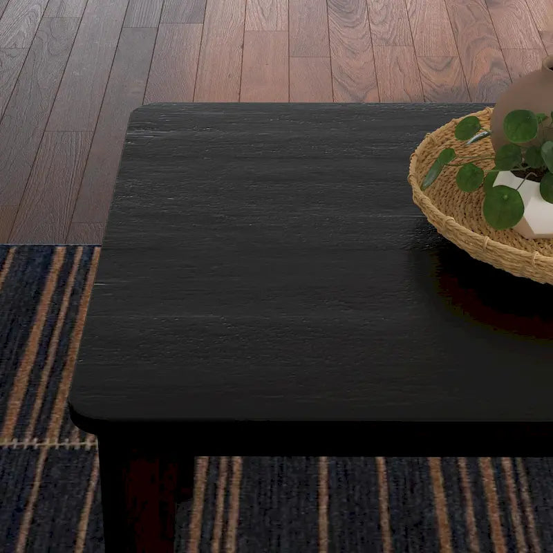 Table à manger rectangulaire – Noire, style Mid-century, 6 places