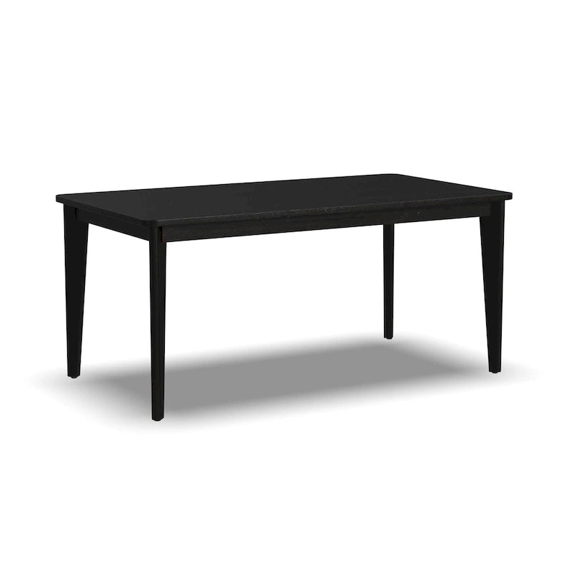Table à manger rectangulaire – Noire, style Mid-century, 6 places