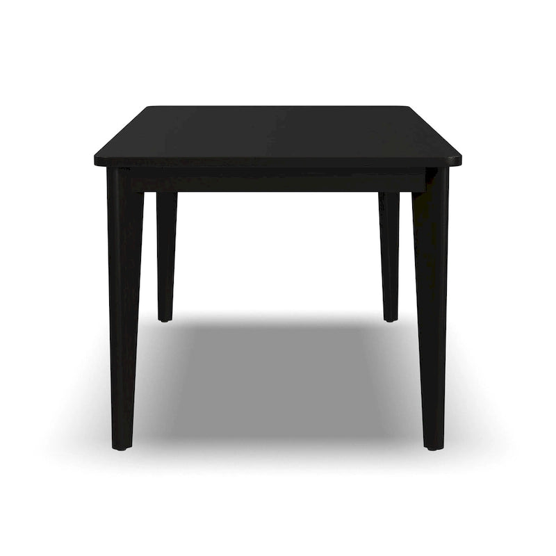 Table à manger rectangulaire – Noire, style Mid-century, 6 places