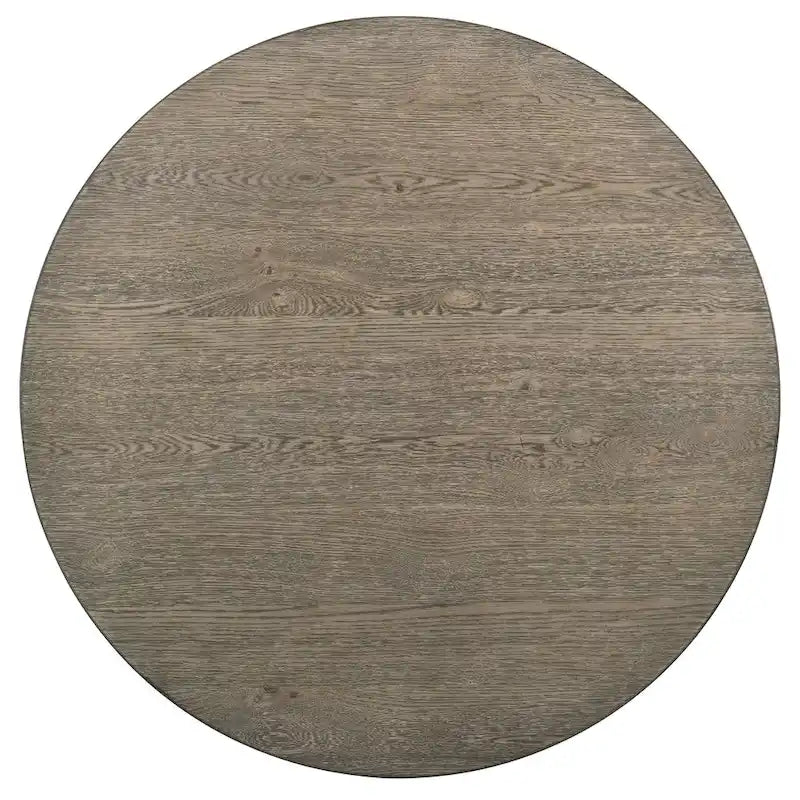 Table à manger ronde hauteur comptoir – brun cendré, style rustique, 4 places