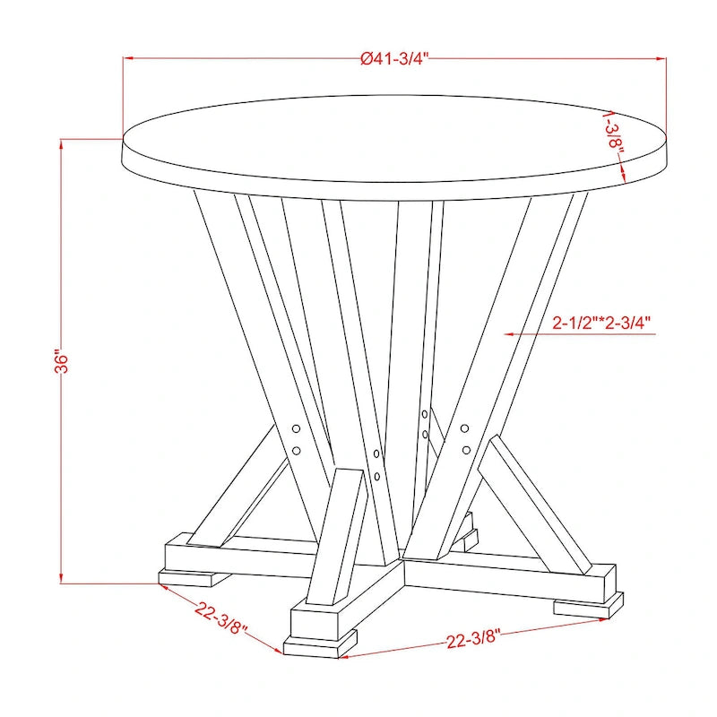 Table à manger ronde hauteur comptoir – brun cendré, style rustique, 4 places