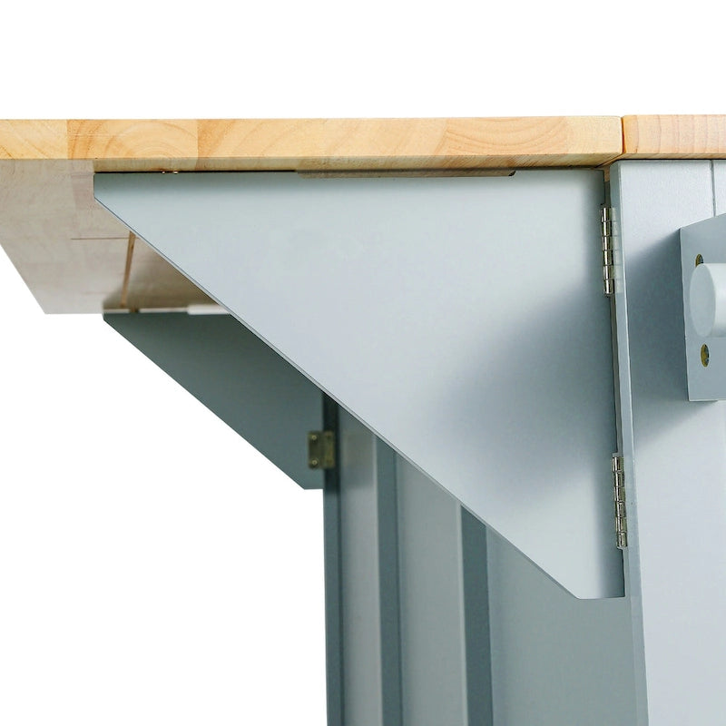 Dessertes îlot de cuisine à abattant – Blanc / Noir / Bleu gris, simple, 134,62 cm