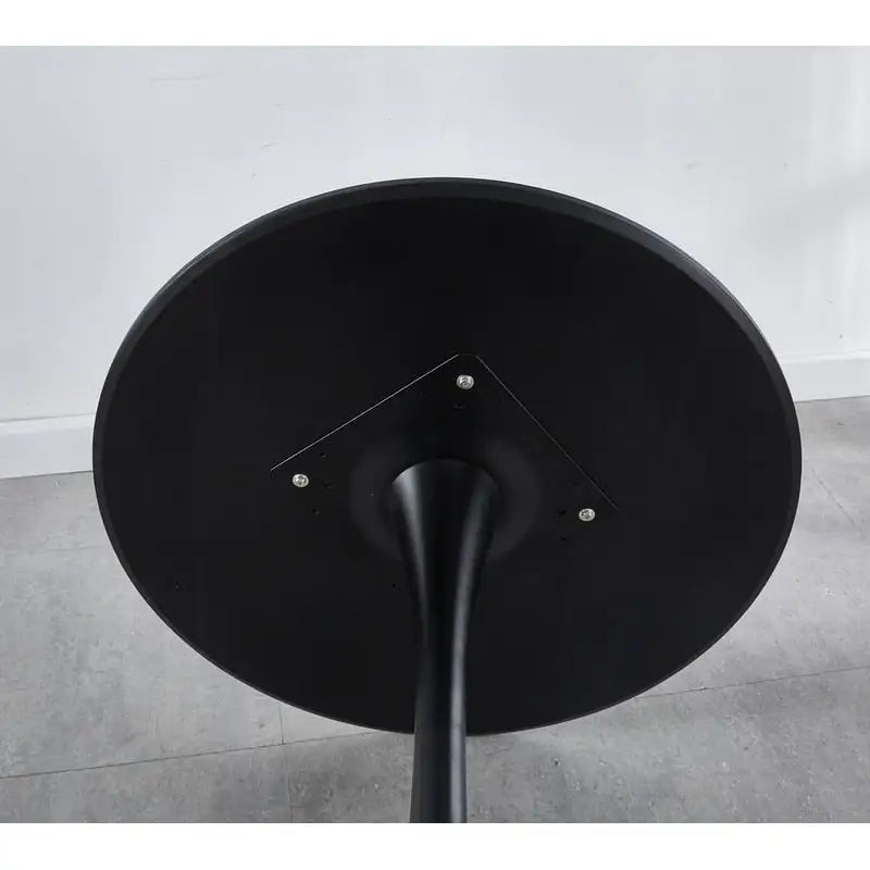 Table à manger carrée avec pied central rond – Noir mat / Marron mat / Blanc mat, style moderne, 2 à 4 places