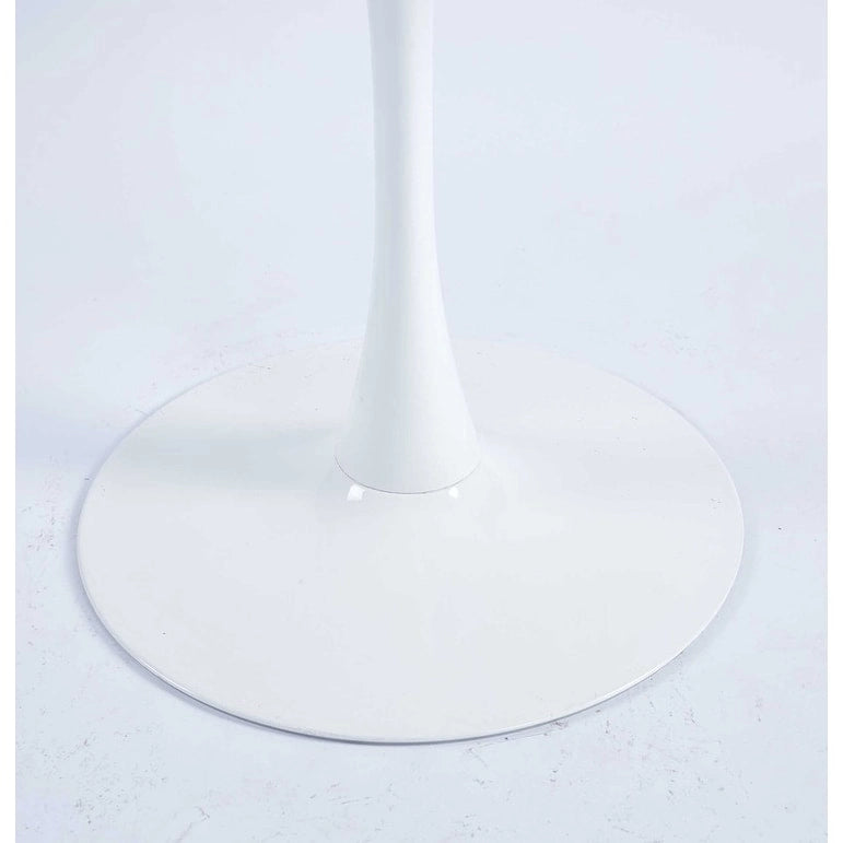 Table à manger carrée avec pied central rond – Noir mat / Marron mat / Blanc mat, style moderne, 2 à 4 places