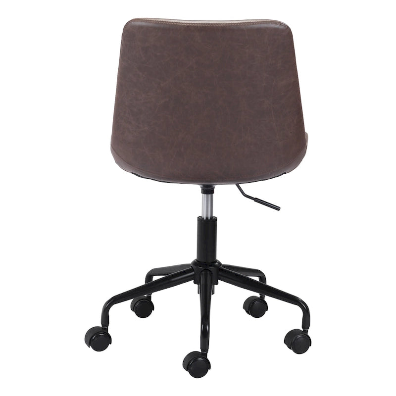 Fauteuil de bureau moderne du milieu du siècle – Blanc / Marron / Gris, pièce unique