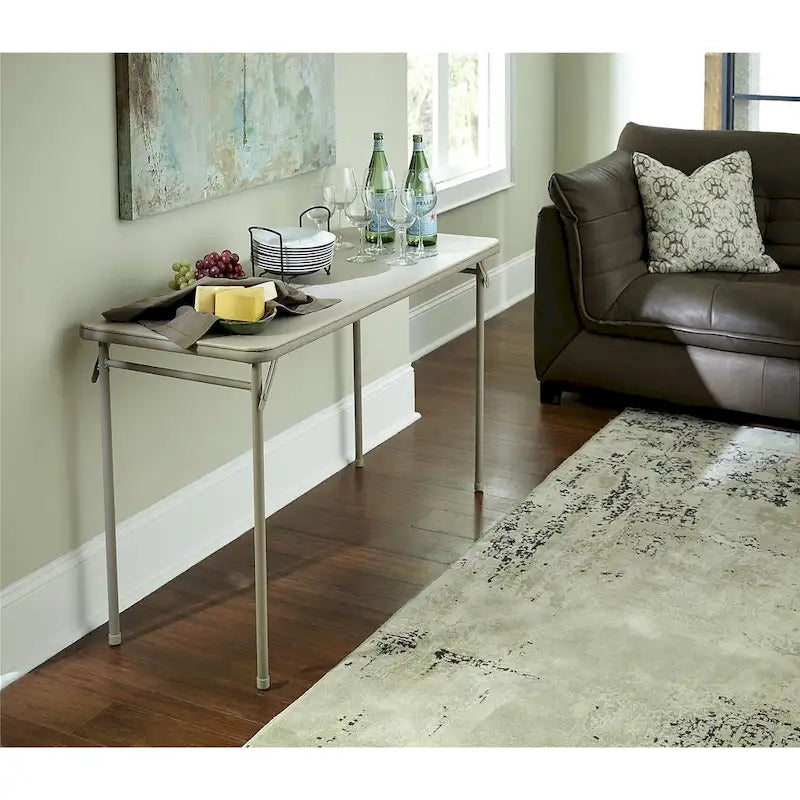 Table pliante à plateau vinyle – Noire, rectangulaire, individuelle