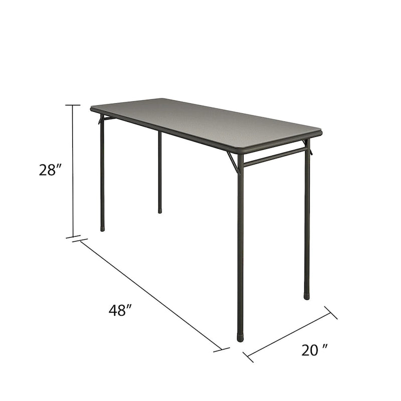 Table pliante à plateau vinyle – Noire, rectangulaire, individuelle