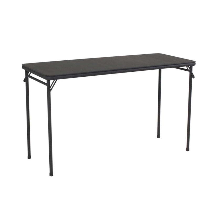 Table pliante à plateau vinyle – Noire, rectangulaire, individuelle