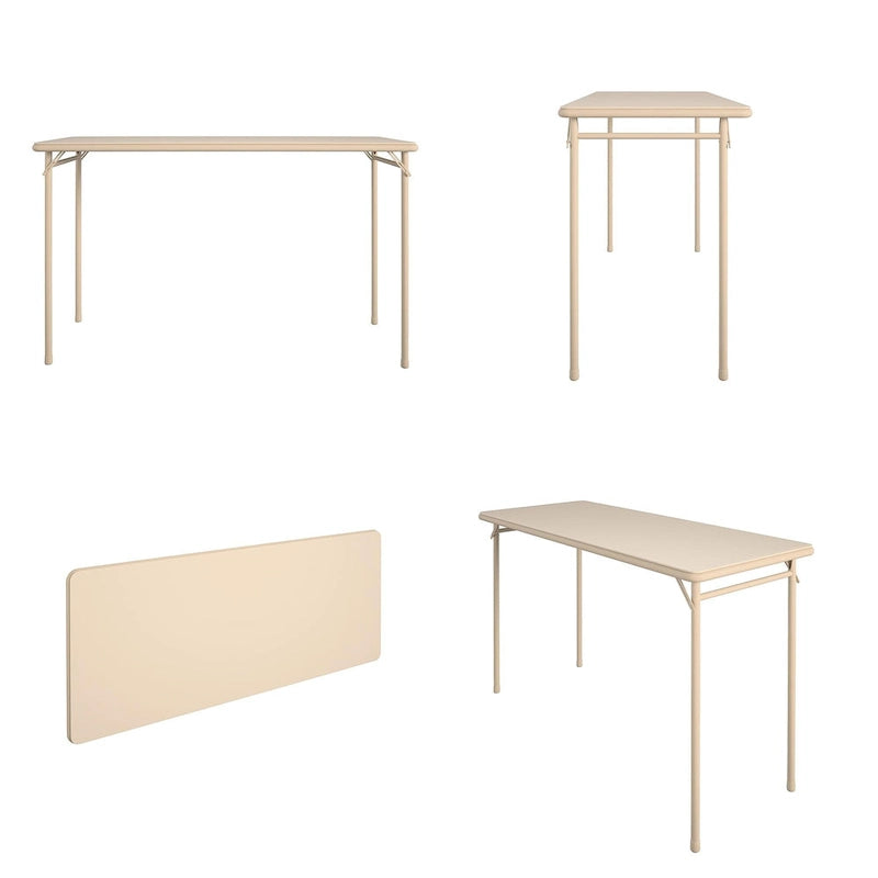 Table pliante à plateau vinyle – Noire, rectangulaire, individuelle