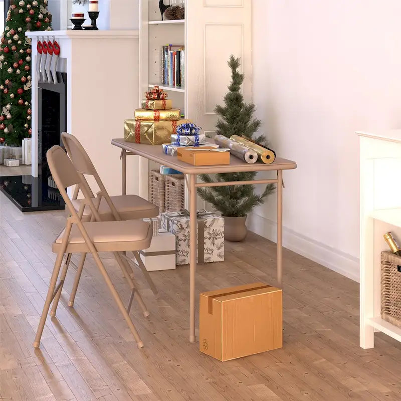 Table pliante à plateau vinyle – Noire, rectangulaire, individuelle
