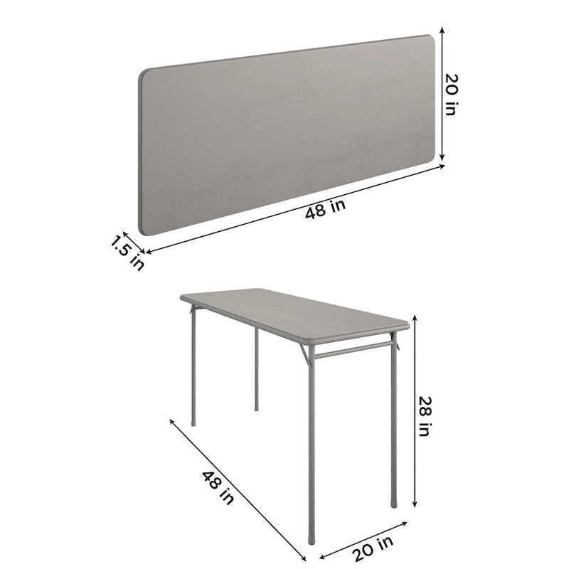 Table pliante à plateau vinyle – Noire, rectangulaire, individuelle