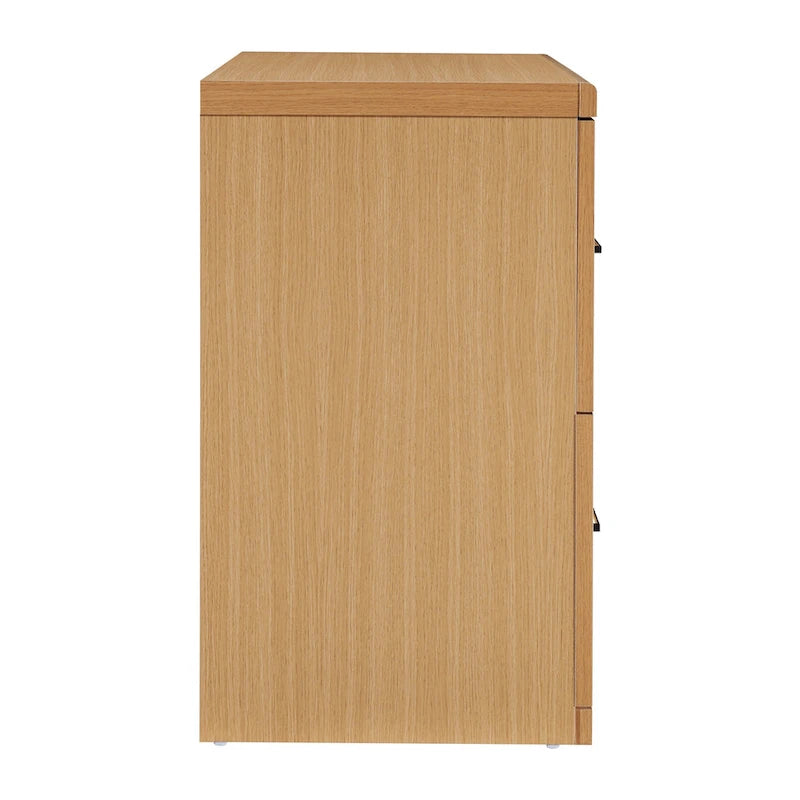 Classeur latéral à 2 tiroirs avec serrure – Expresso / Naturel / Blanc / Noir, Simple