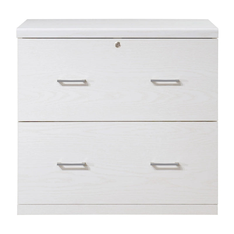 Classeur latéral à 2 tiroirs avec serrure – Expresso / Naturel / Blanc / Noir, Simple