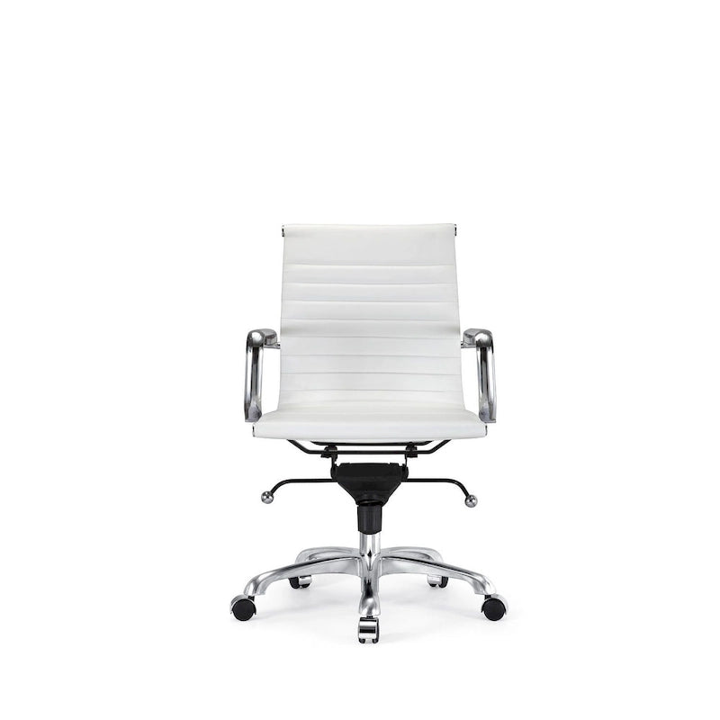 Chaise de bureau à dossier plein – Blanc / Noir, Style moderne, Individuel