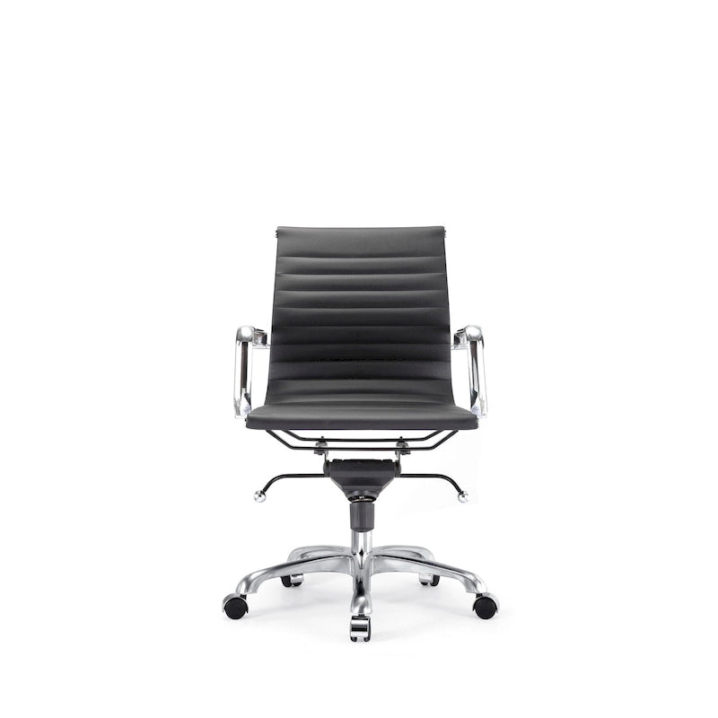Chaise de bureau à dossier plein – Blanc / Noir, Style moderne, Individuel