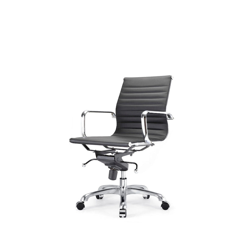 Chaise de bureau à dossier plein – Blanc / Noir, Style moderne, Individuel