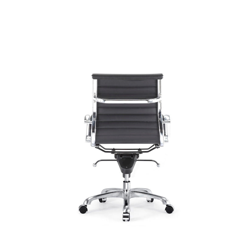 Chaise de bureau à dossier plein – Blanc / Noir, Style moderne, Individuel