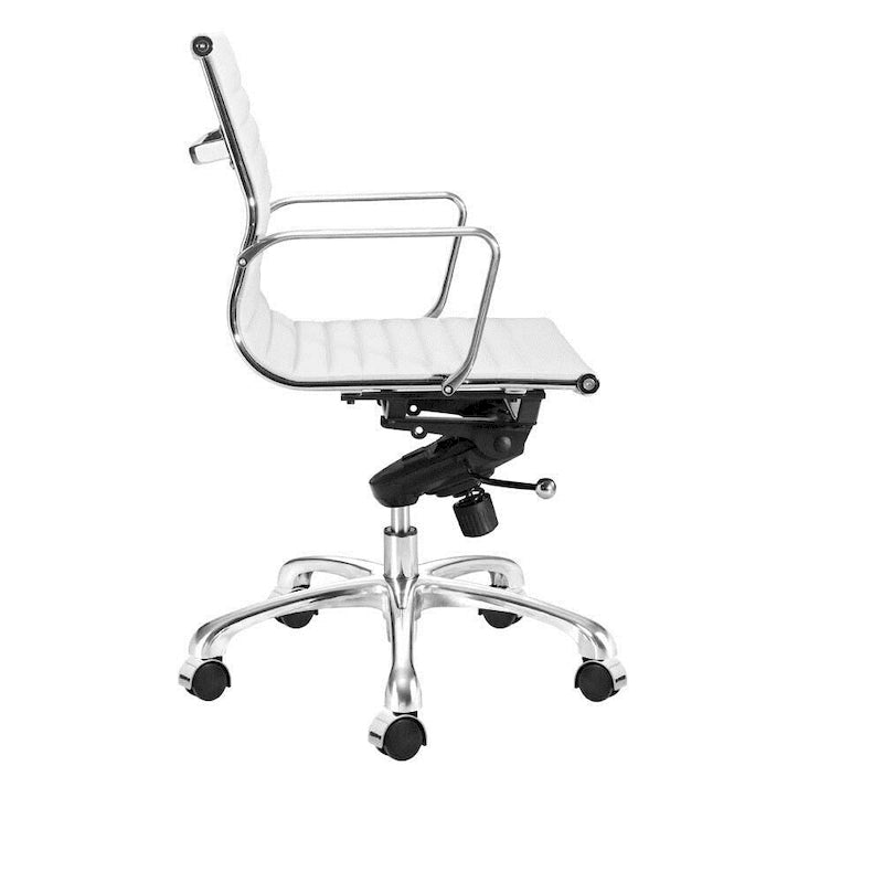 Chaise de bureau à dossier plein – Blanc / Noir, Style moderne, Individuel