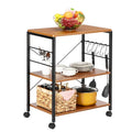 Chariot de cuisine de rangement à 3 niveaux – Marron / Marron foncé / Beige clair, Individuel