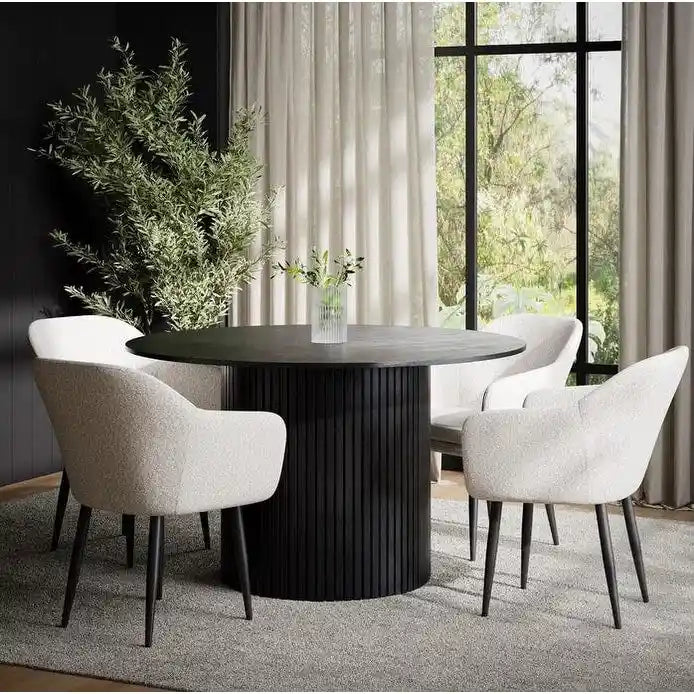 Table à manger ronde – Chêne, Style contemporain, 4 places