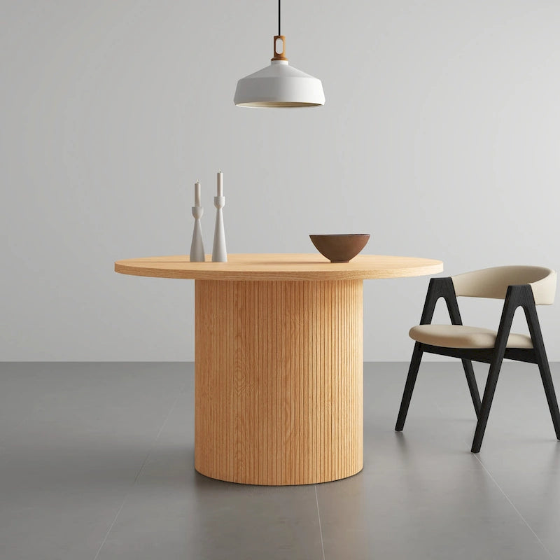 Table à manger ronde – Chêne, Style contemporain, 4 places