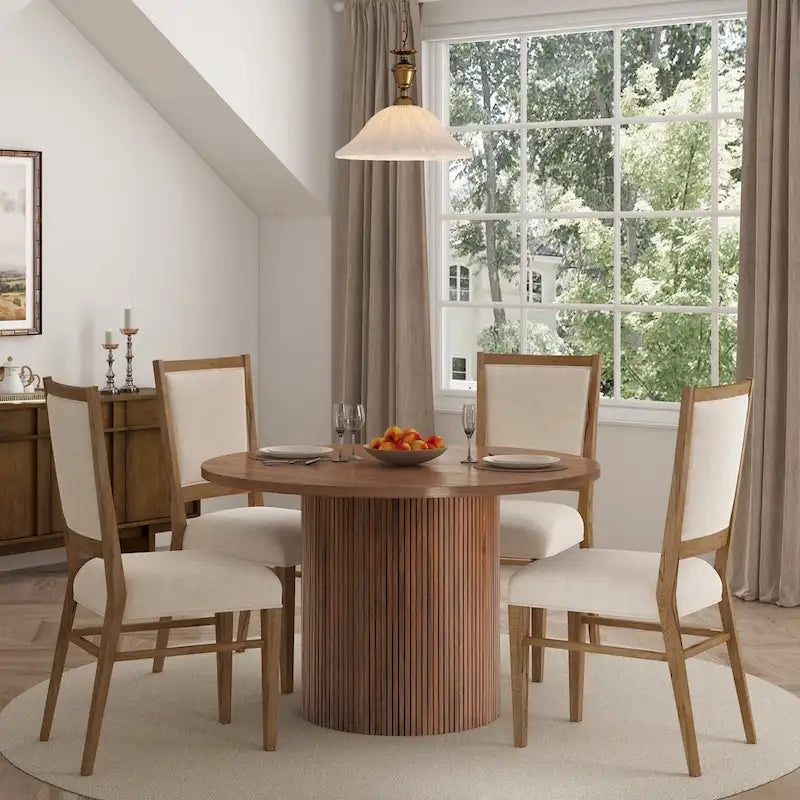 Table à manger ronde – Chêne, Style contemporain, 4 places