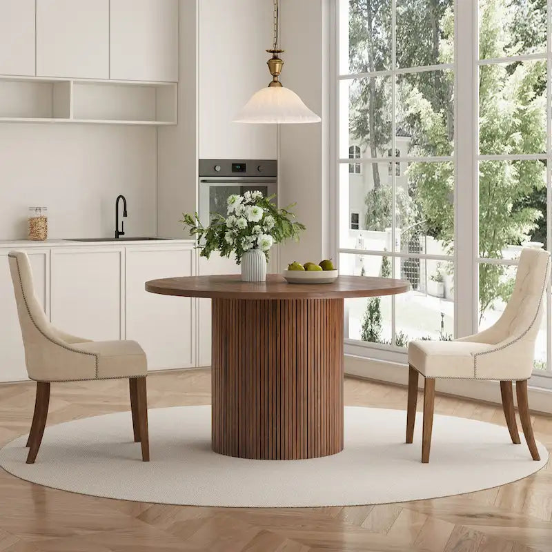 Table à manger ronde – Chêne, Style contemporain, 4 places