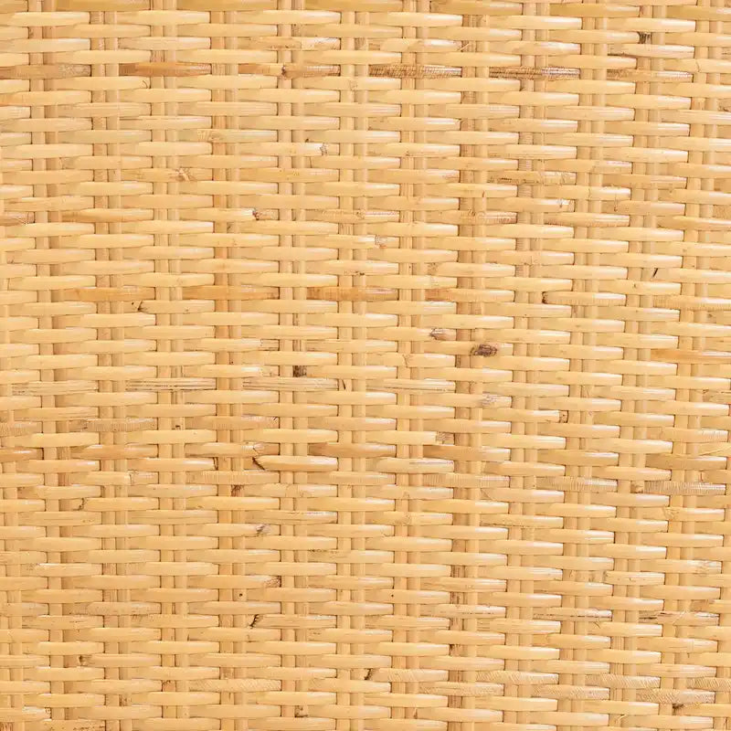 Chaise de salle à manger en rotin et acajou – Brun naturel / Brun chêne, style bohème, à l'unité