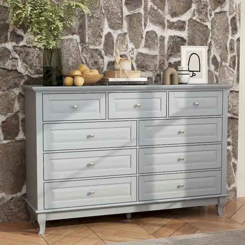 Commode à 9 tiroirs – Noir / Blanc / Bleu marine, Style moderne, Individuel