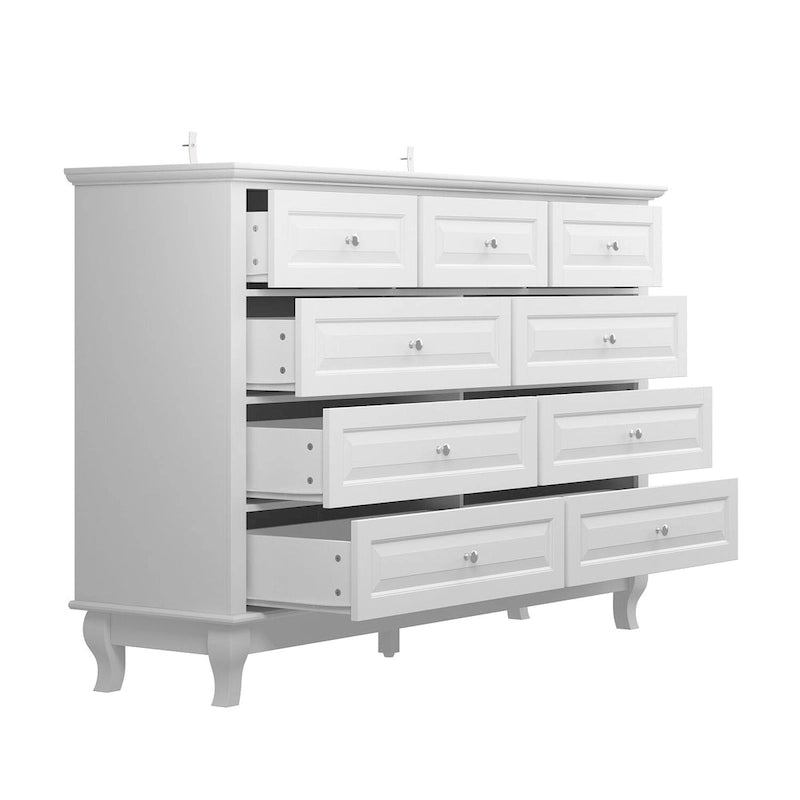 Commode à 9 tiroirs – Noir / Blanc / Bleu marine, Style moderne, Individuel