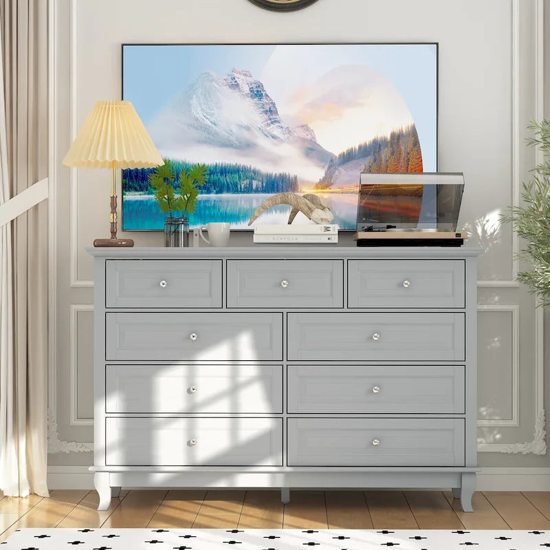 Commode à 9 tiroirs – Noir / Blanc / Bleu marine, Style moderne, Individuel
