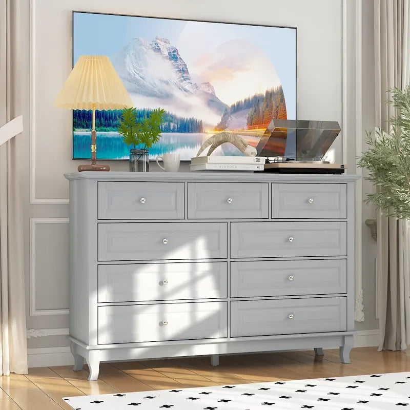 Commode à 9 tiroirs – Noir / Blanc / Bleu marine, Style moderne, Individuel