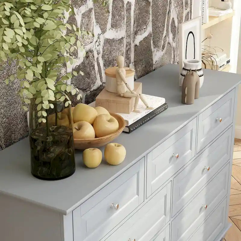 Commode à 9 tiroirs – Noir / Blanc / Bleu marine, Style moderne, Individuel