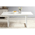 Table à manger extensible avec pieds en métal – Blanc antique / Noir, Style moderne, 4 à 6 places