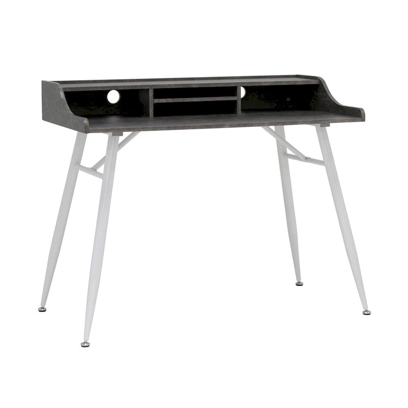 Bureau avec huche de rangement – Frêne / Ciment, Style moderne, Simple