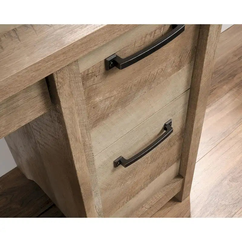 Bureau à tiroirs - Noir, style rustique, une place