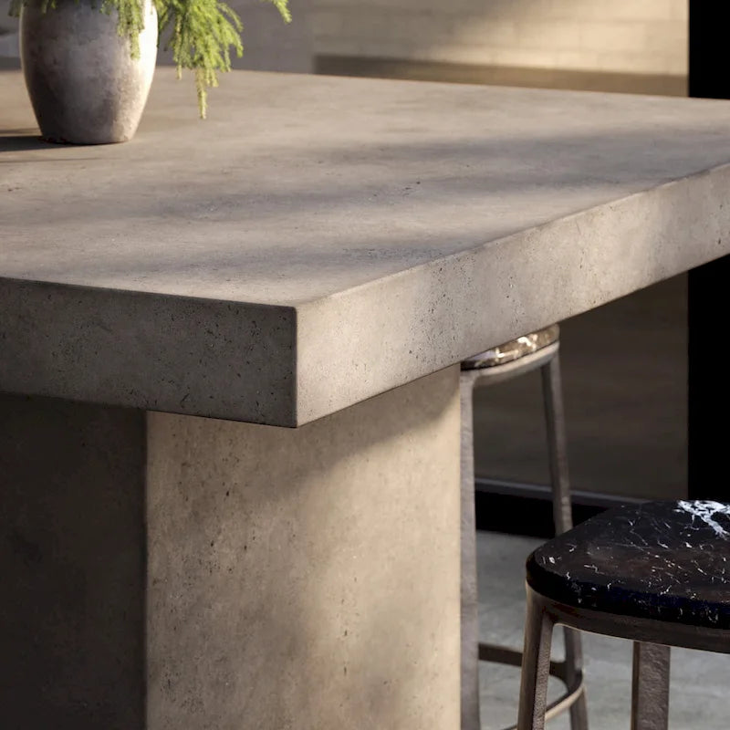 Table à manger carrée hauteur comptoir – Gris foncé, style industriel, 4 places