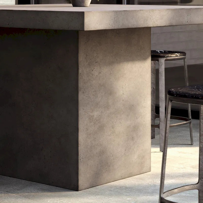 Table à manger carrée hauteur comptoir – Gris foncé, style industriel, 4 places