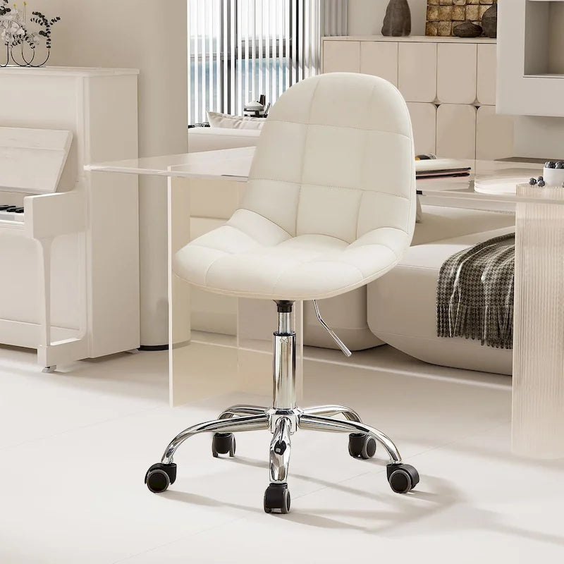 Chaise de bureau sans accoudoirs – Noir/Blanc, style moderne, individuelle