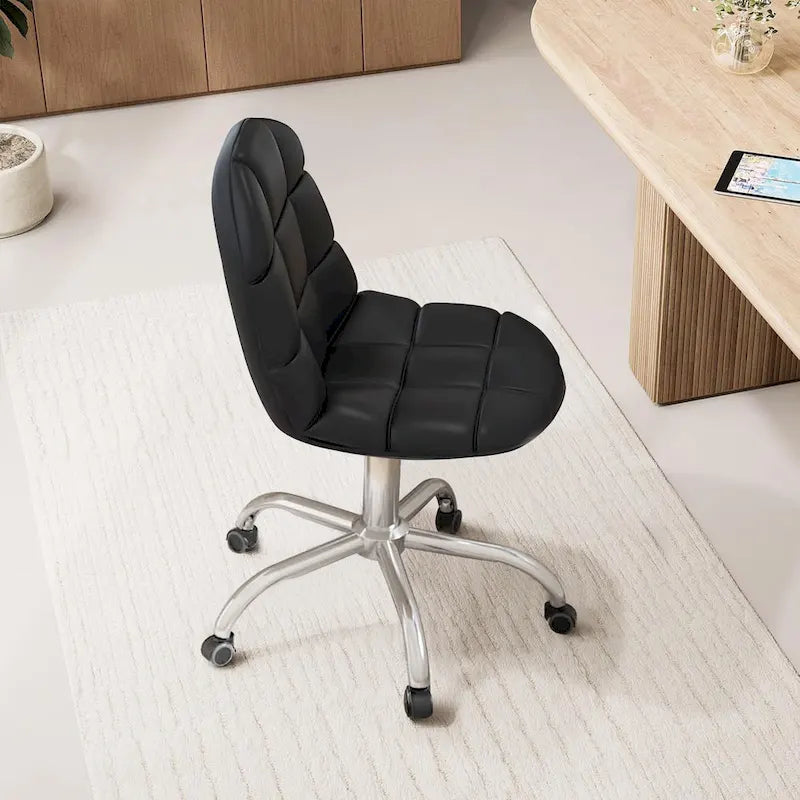 Chaise de bureau sans accoudoirs – Noir/Blanc, style moderne, individuelle