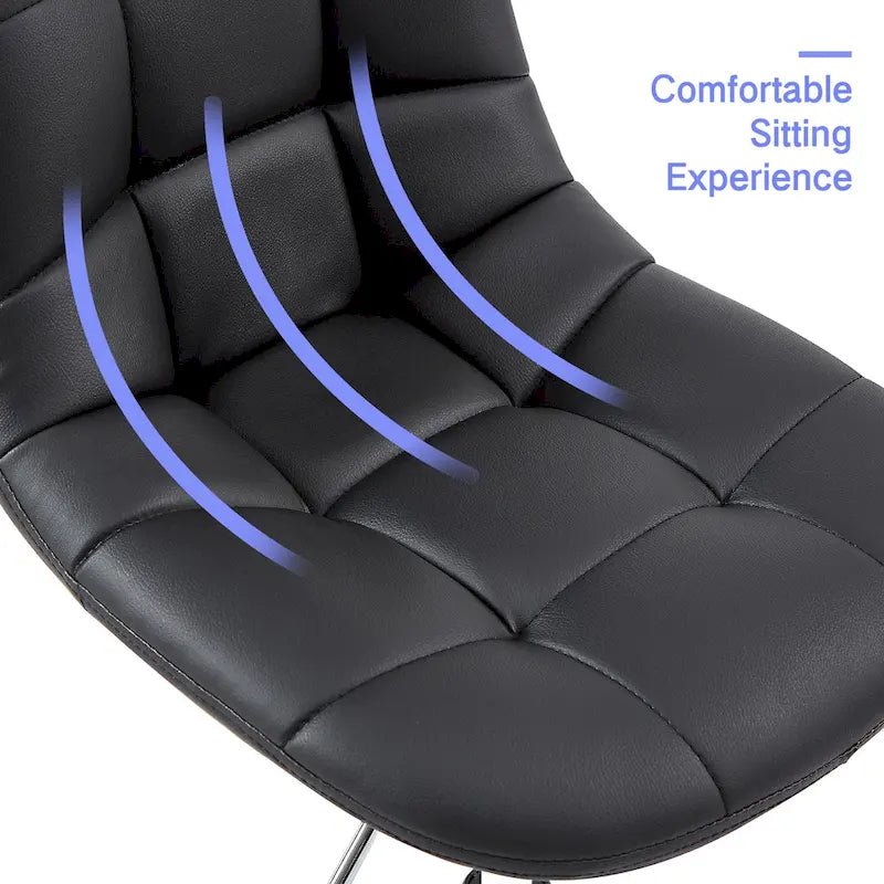 Chaise de bureau sans accoudoirs – Noir/Blanc, style moderne, individuelle