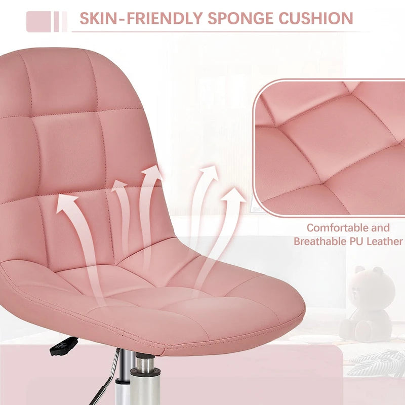 Chaise de bureau sans accoudoirs – Noir/Blanc, style moderne, individuelle