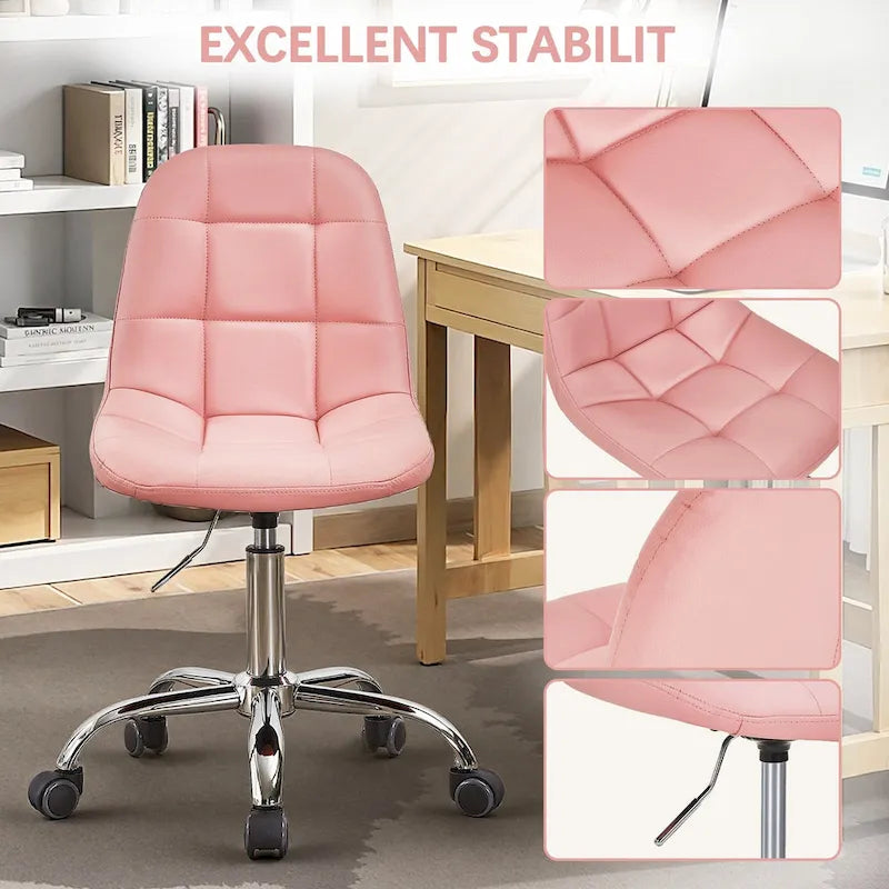 Chaise de bureau sans accoudoirs – Noir/Blanc, style moderne, individuelle