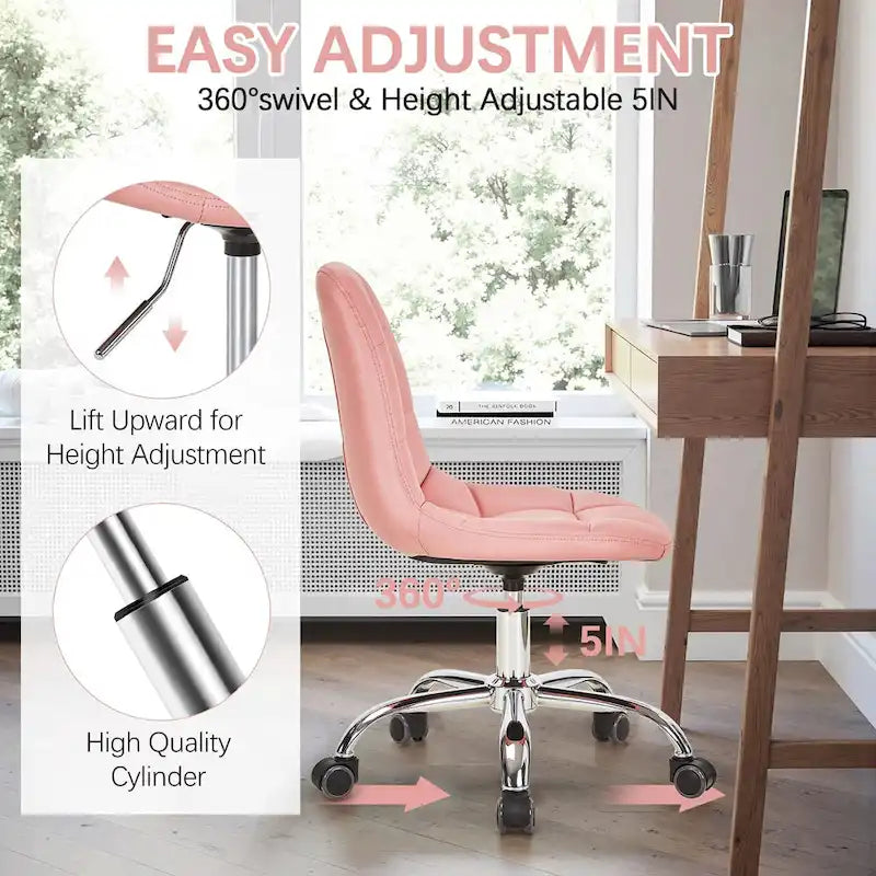 Chaise de bureau sans accoudoirs – Noir/Blanc, style moderne, individuelle