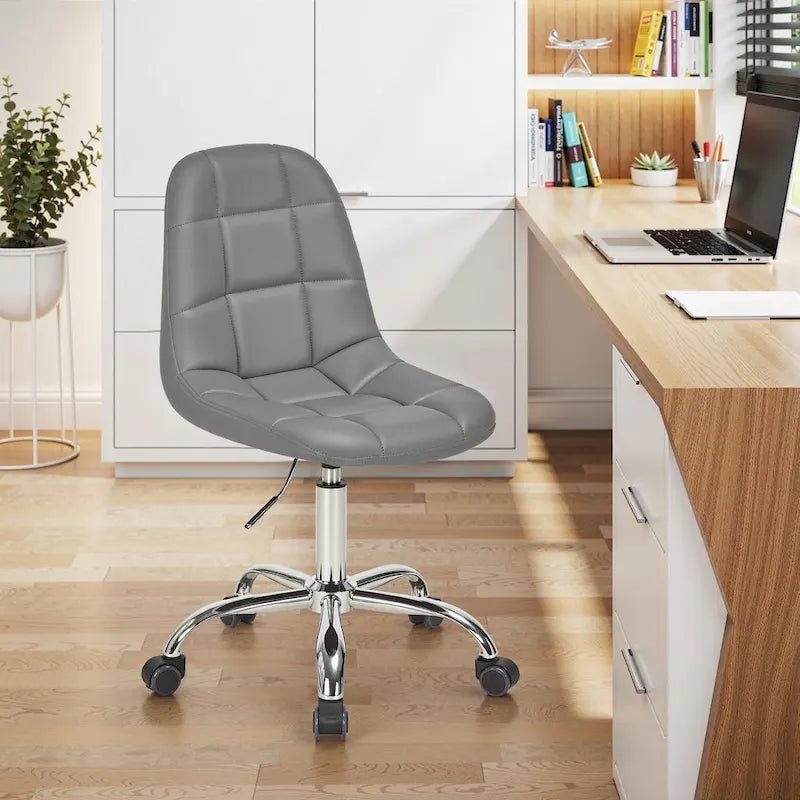 Chaise de bureau sans accoudoirs – Noir/Blanc, style moderne, individuelle