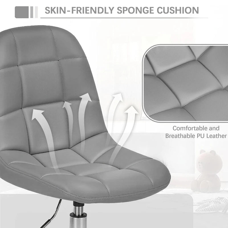 Chaise de bureau sans accoudoirs – Noir/Blanc, style moderne, individuelle